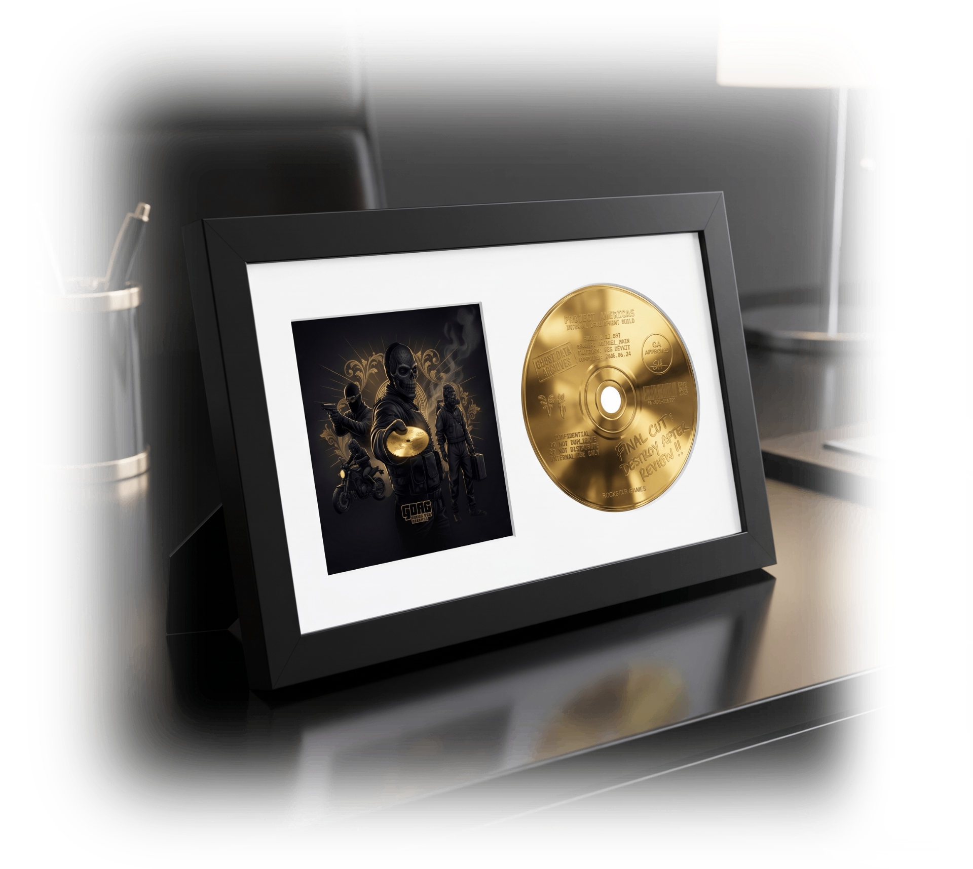 GDA6 recovered master mounted in a display frame